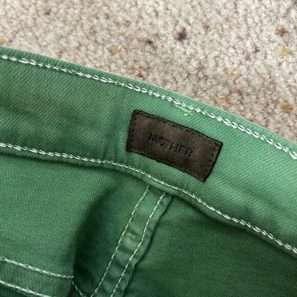 Mother Mid Rise Dazzler Ankle Fray Jeans Green Size 29 Women's - Picture 7 of 8